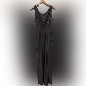 Gilli Gray Wrap Jumpsuit Wide Leg Sleeveless Size Medium Flowy